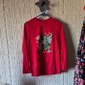 Kids Red Graphic Long Sleeve Shirt sponge bob christmas from old navy